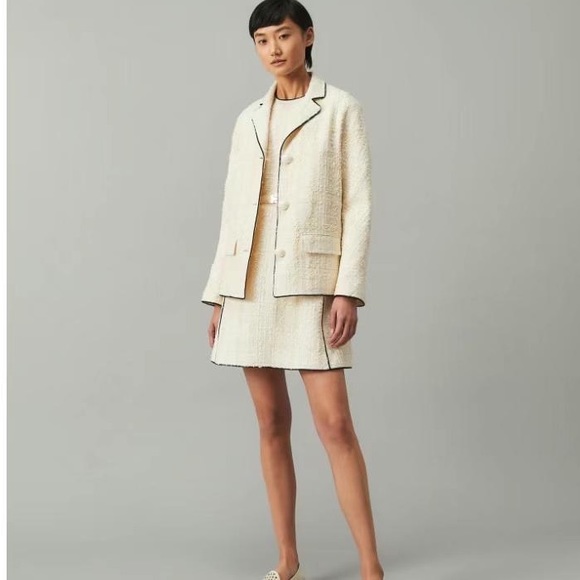 NWT Tory Burch Plaid Tweed Jacket Blazer Size 4 - Picture 2 of 12